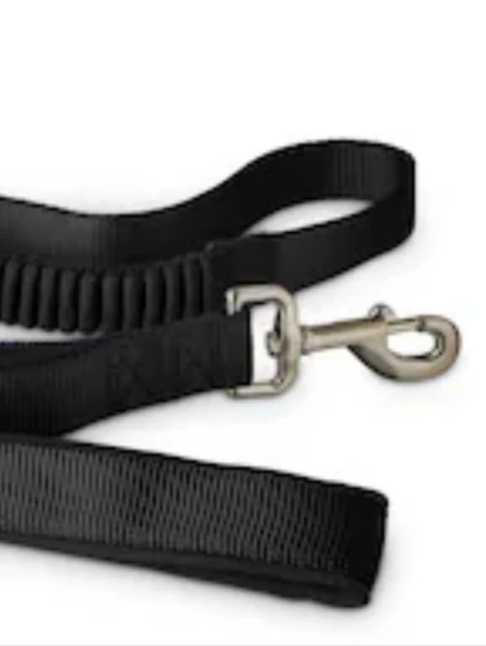 Black Shock-Absorbent Dog Leash - Durable Nylon